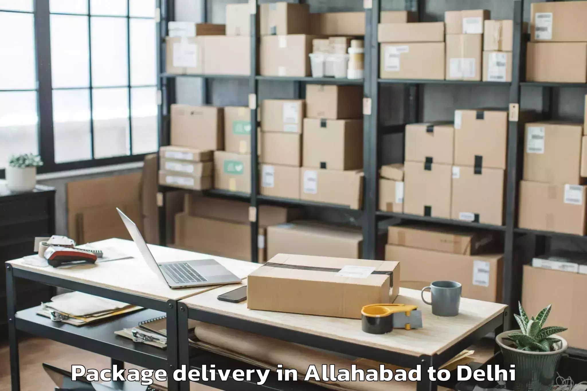 Reliable Allahabad to Ambience Mall Rohini Package Delivery